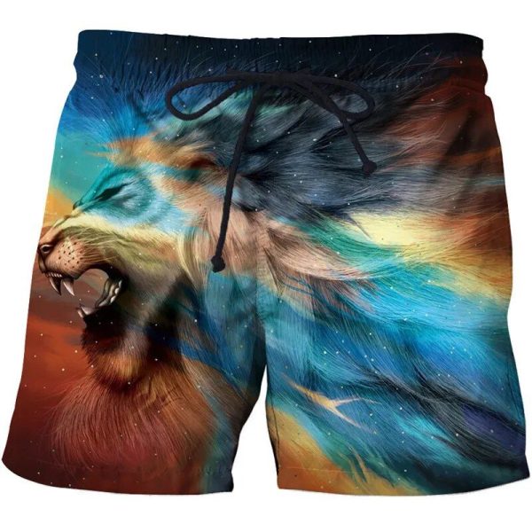 Short De Bain A Fleur Lion Aurore