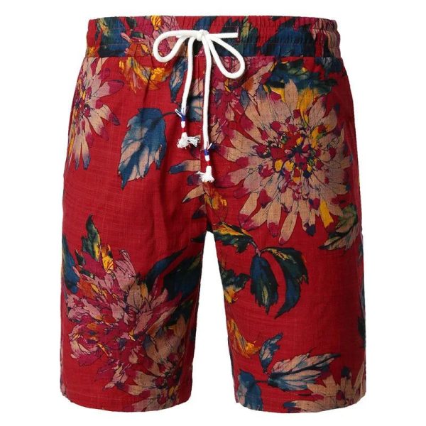 Short De Bain A Fleur Rouge