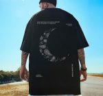 T-Shirt Fleur Premium Lune Fleurie Noire