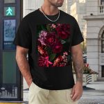 T-shirt floral élégant roses