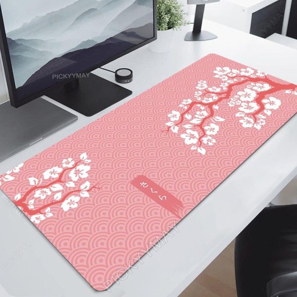 Tapis De Souris Fleuri Sakura Coloré Rose