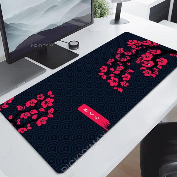 Tapis De Souris Fleuri Sakura Coloré Rouge