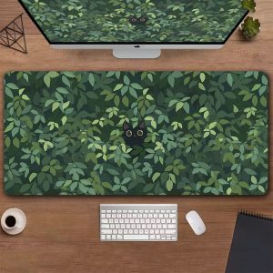 Tapis De Souris Fleuri Végétation Avec Chat