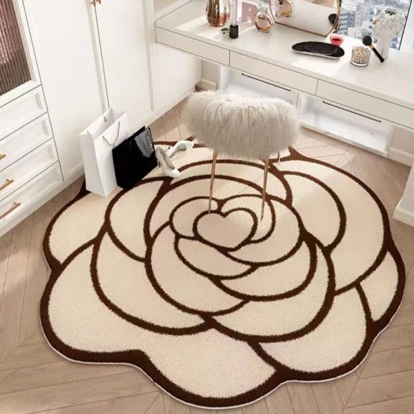 Tapis En Forme De Fleur Marron