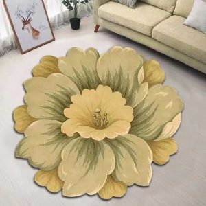 Tapis Fleur Kaki