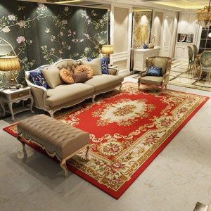 Tapis Fleur Luxe Rouge Royal