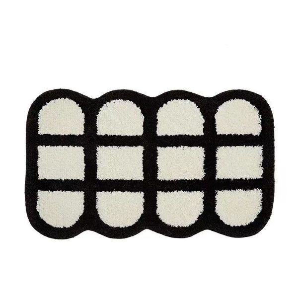 Tapis Fleur Rétro Blanc & Noir
