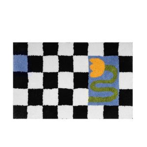 Tapis Fleur Rétro Carreaux Margurite