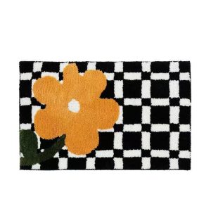 Tapis Fleur Rétro Epuré