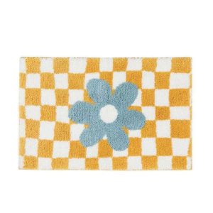 Tapis Fleur Rétro Jaune