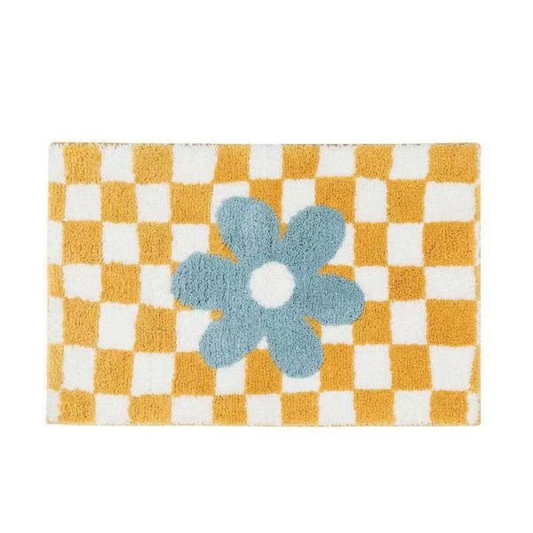 Tapis Fleur Rétro Jaune