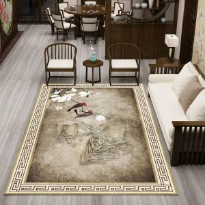 Tapis Fleur Style Chinois Vintage