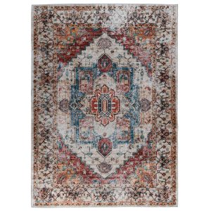 Tapis Fleur Vintage Orange