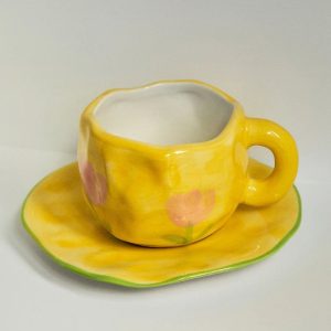 Tasse Vintage Fleur Jaune
