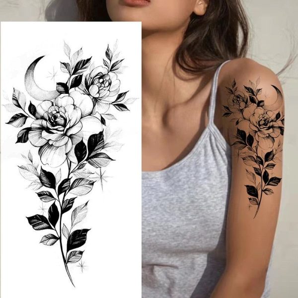 Tatouage Fleur Bouquet Lune