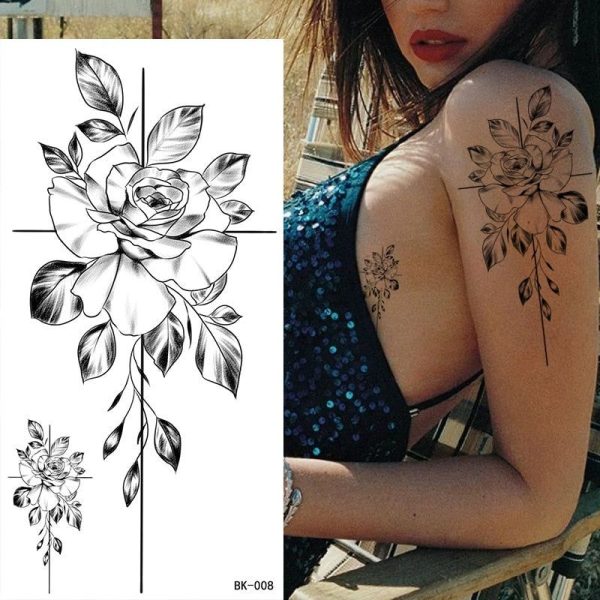 Tatouage Fleur Croix Rose