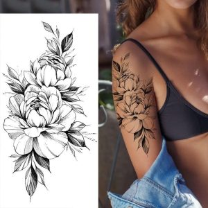 Tatouage Fleur Epaule Feuille