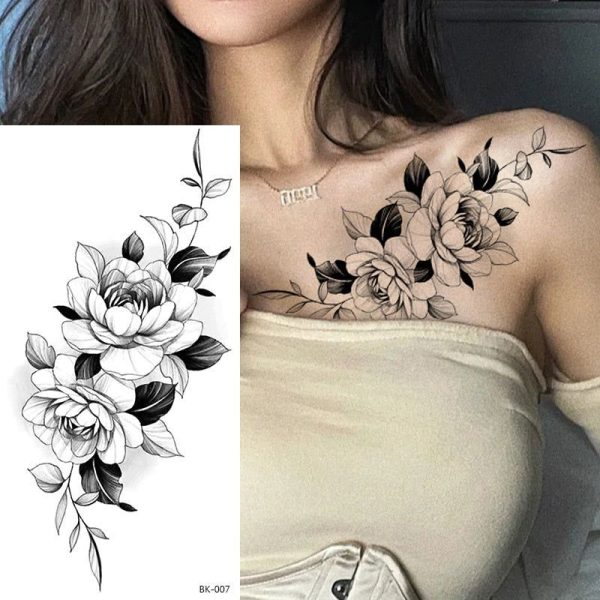 Tatouage Fleur Rose Epuré Minimaliste