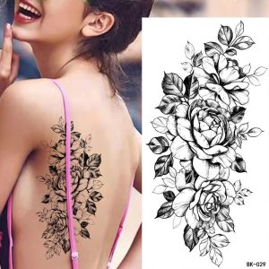 Tatouage Fleuri Dos Rose