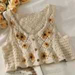 top en coton à motifs fleuris