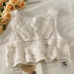 top en coton avec design fleuri