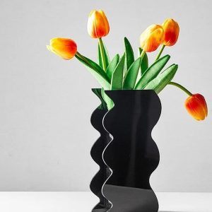 Vase Fleur Abstrait Noir