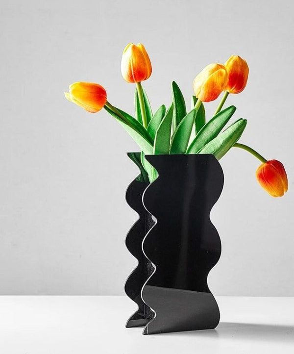 Vase Fleur Abstrait Noir