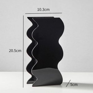 Vase Fleur Abstrait Noir Design