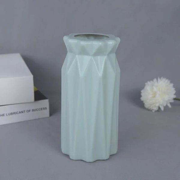Vase Fleur Bleu-Gris Epuré