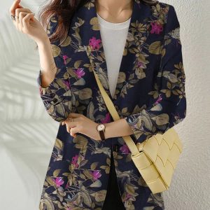 Veste Blazer Fleuri Coloré