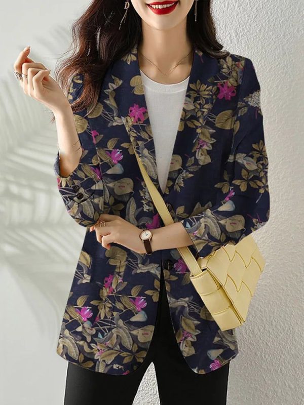 Veste Blazer Fleuri Coloré