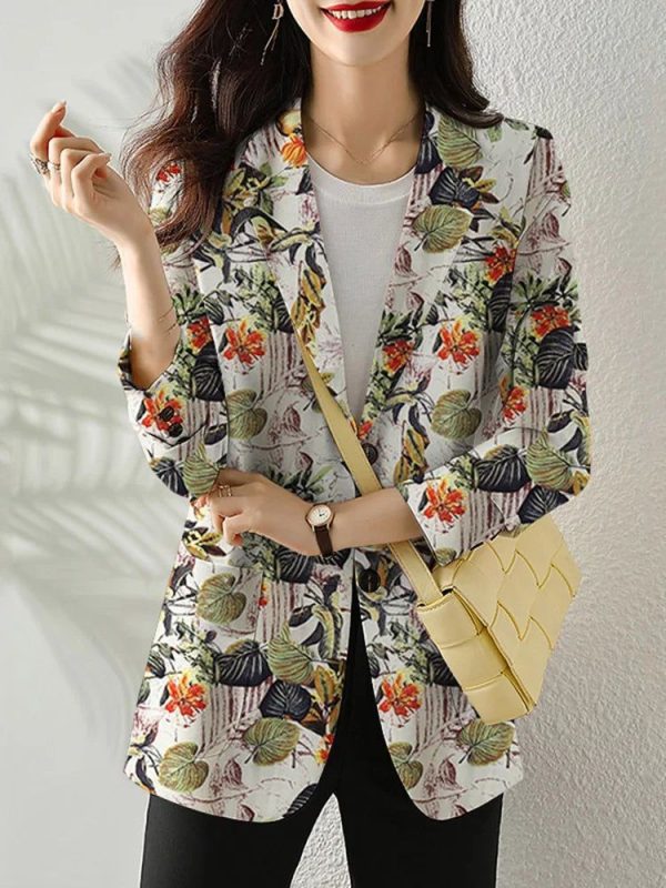Veste Blazer Fleuri Coton