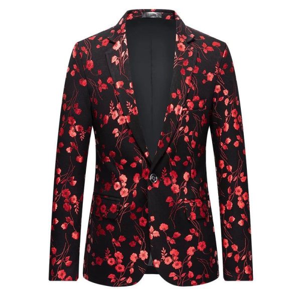 Veste Costume Fleurie Homme