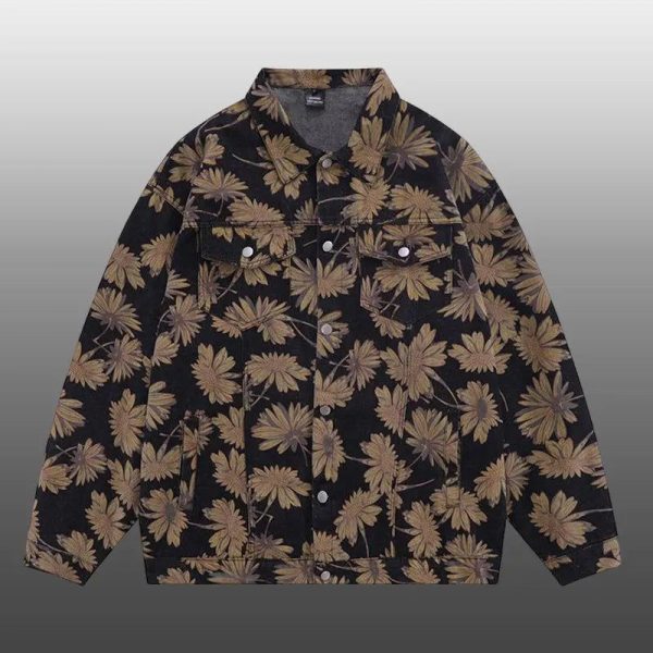 Veste Fleurie Homme Noir