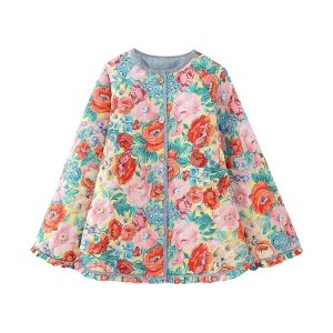 Veste Fleurie Réversible Multicolore