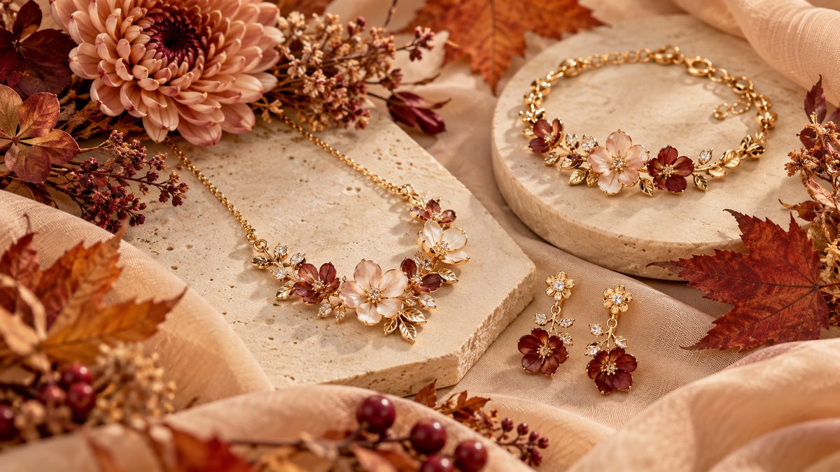 Bijoux fleuris en automne